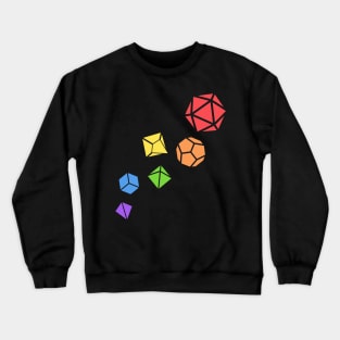 Rainbow Polyhedral D20 Dice Set TRPG Tabletop RPG Gaming Addict Crewneck Sweatshirt